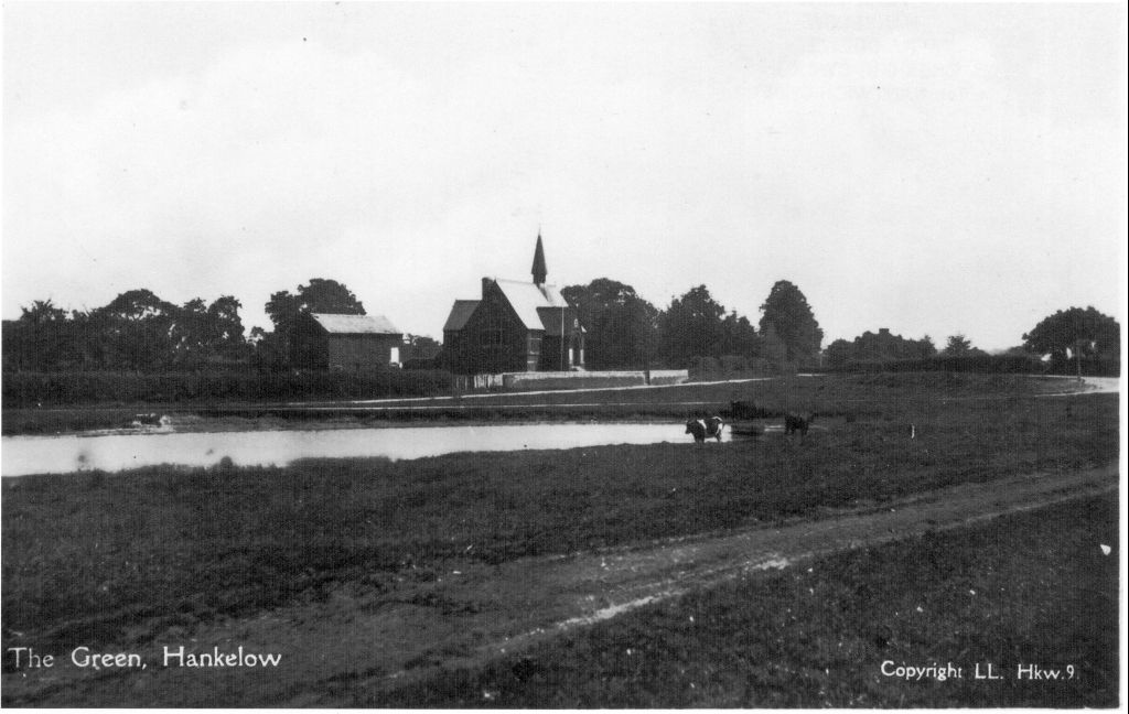 Hankelow Green and School, possibly in the 1920s