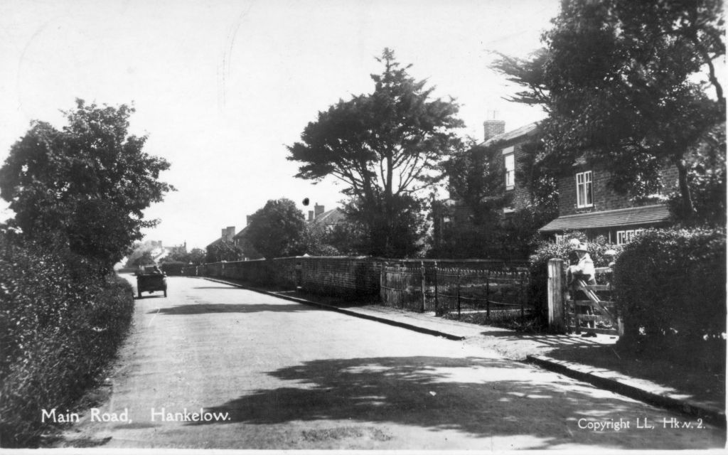 Hankelow main road looking North towards the White Lion in the early 1900s