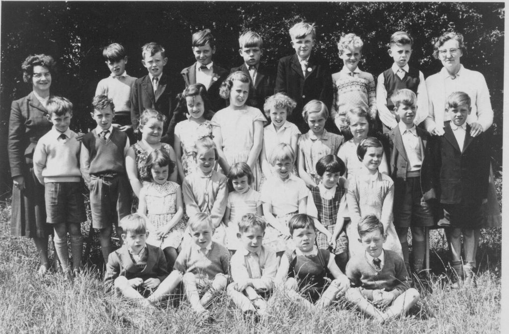 Pupils and teachers at Hankelow Primary School - undated photograph 2