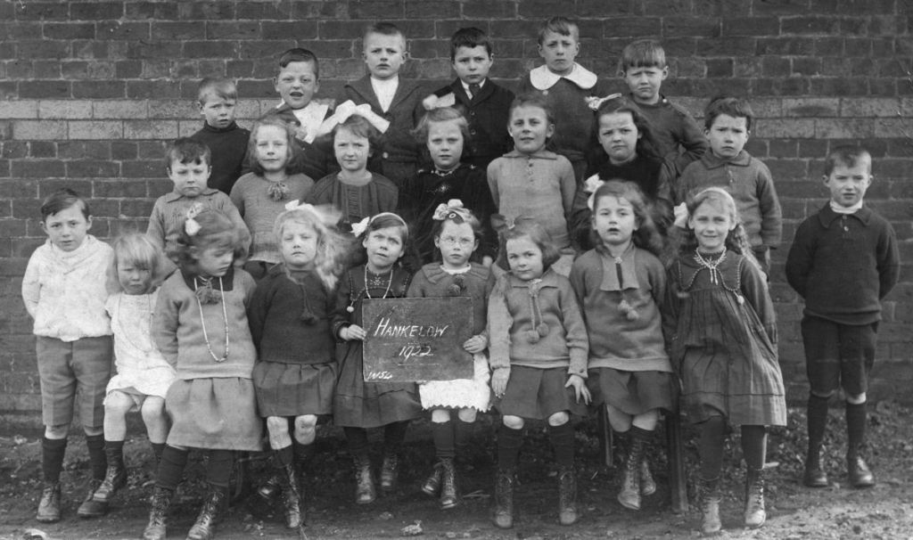 Pupils at Hankelow Primary School in 1922